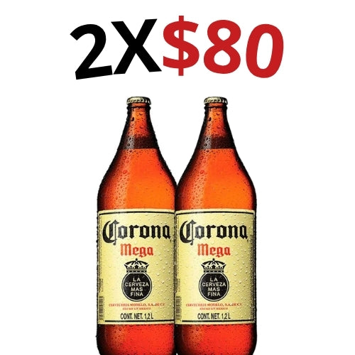 2 Cerveza Corona Mega 1.2L