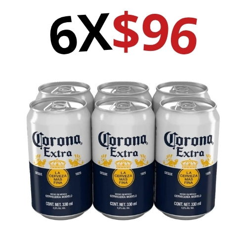 6 Cerveza Corona Extra Lata 330ml