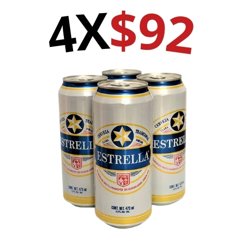 4 Cerveza Estrella Latón 473ml